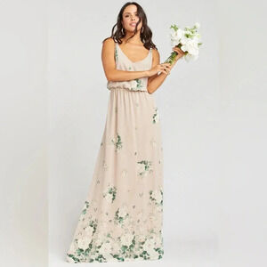 Show Me Your Mumu Kendall Maxi Dress Beige Floral Formal Dress